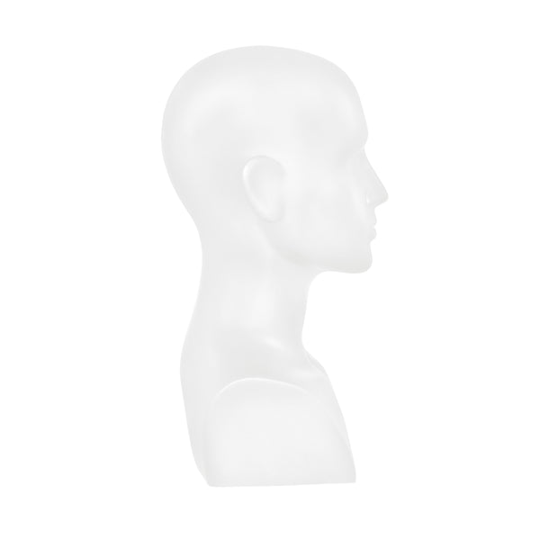 MHB01 Male Head Bust Mannequin in Matt White