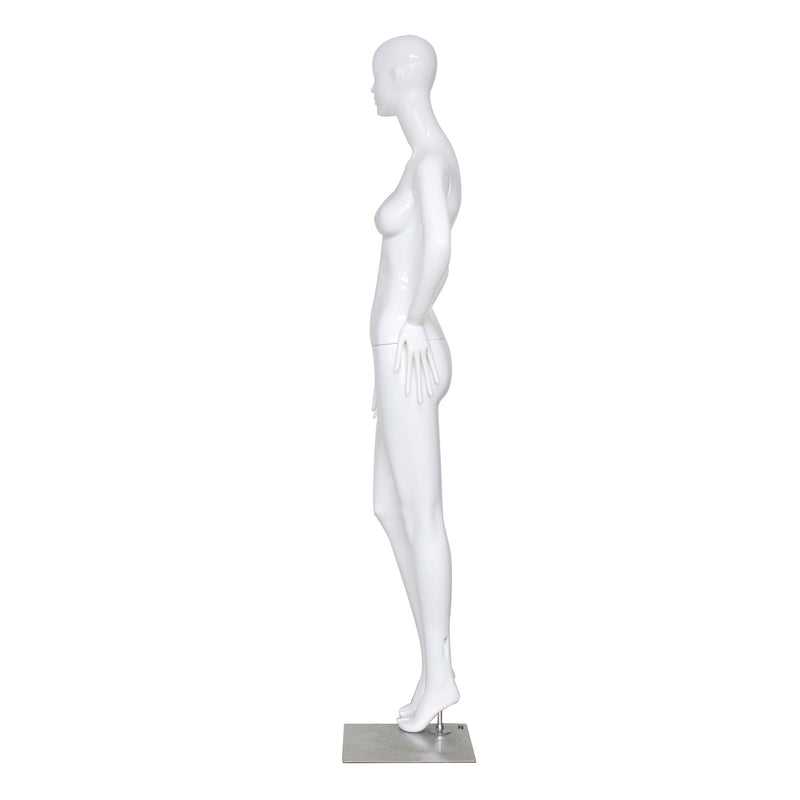 F6 White Gloss Female Mannequin with Face