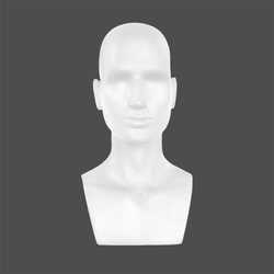 MHB01 Male Head Bust Mannequin in Matt White