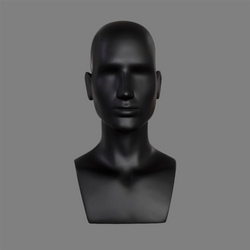 MHB03 Male Head Bust Mannequin in Matt Black