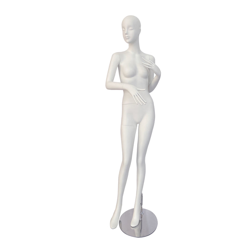 4 White Female Styrofoam Mannequin Head Bust MM-434 - Mannequin Mode