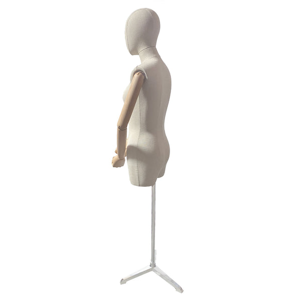 FTAG06 Female White Linen Fabric Torso