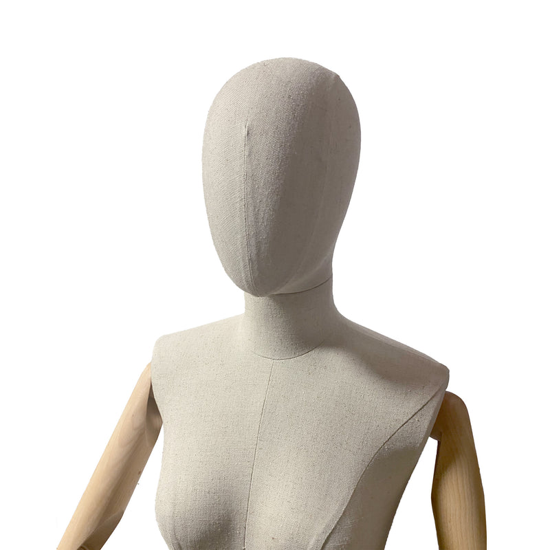 FTAG06 Female White Linen Fabric Torso