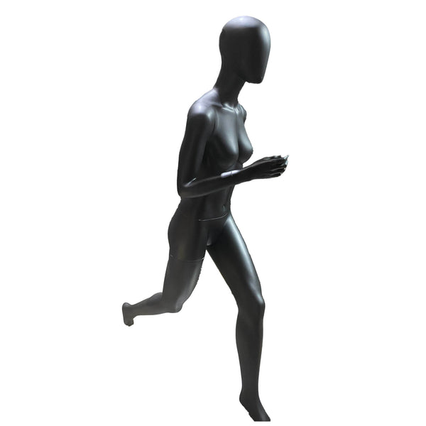 FR12 Female Jogging Matt Black Mannequin ( HIRE )