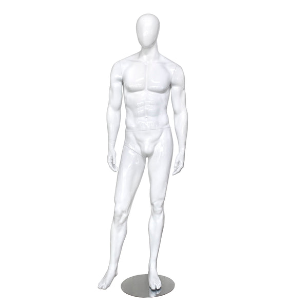 Male Headless Torso Mannequin, Fit Series FIT-M3SCT - Matte White