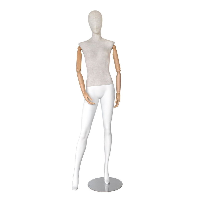 SHMB7 Female White Linen Fiberglass Full Body Mannequin –