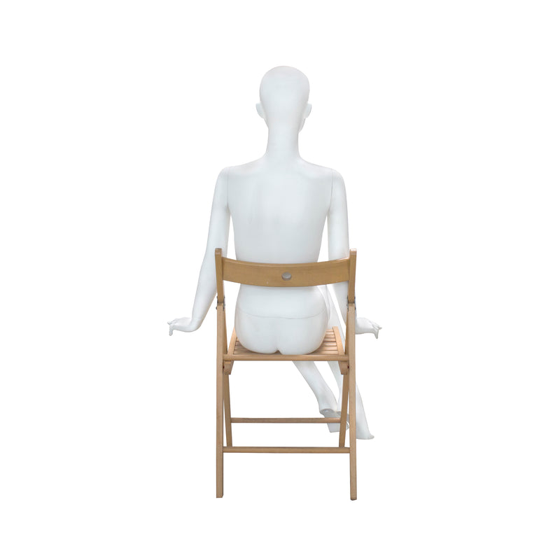 AB2 Seated Female Matt White Mannequin with Face