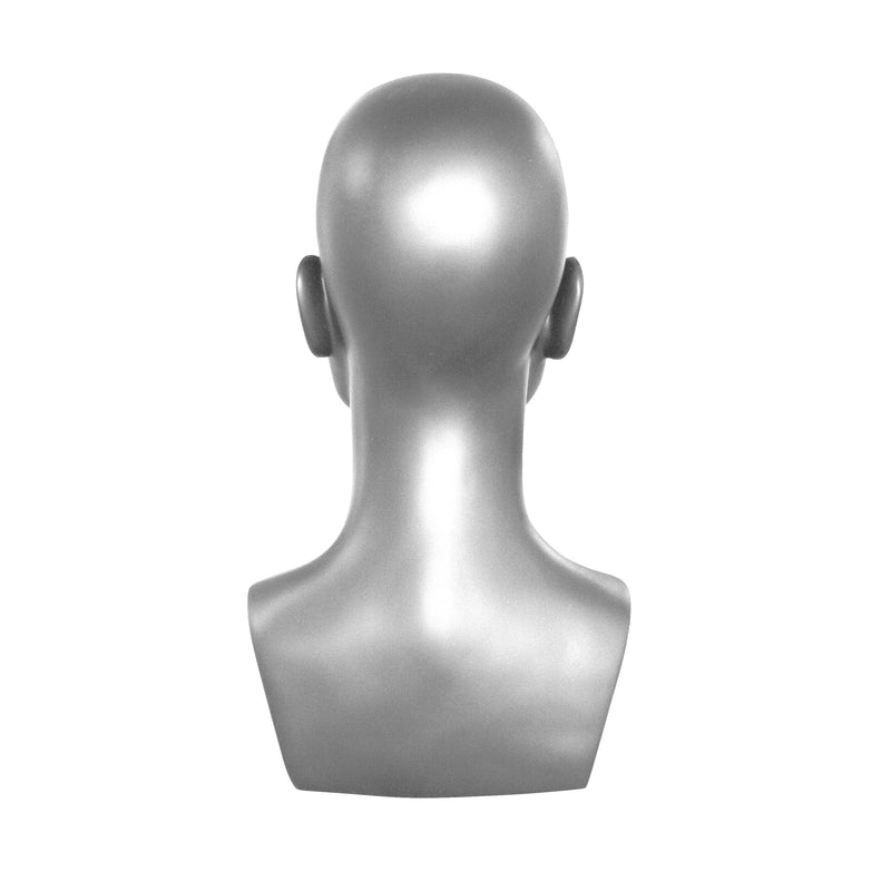 MHB02 Male Head Bust Mannequin in Silver