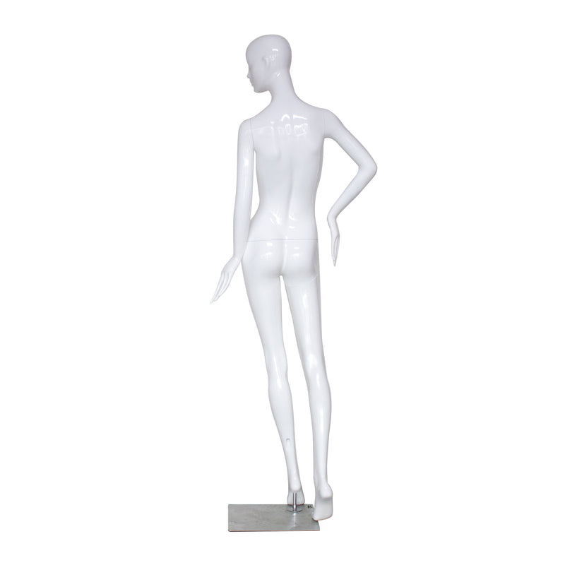 B5 White Gloss Standing Female Mannequin with Face