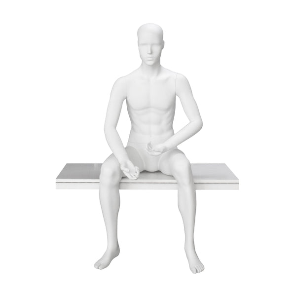 BH-M9YH Male Matt White Seated Mannequin