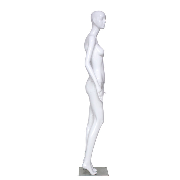 E6 White Gloss Female Mannequin with Face