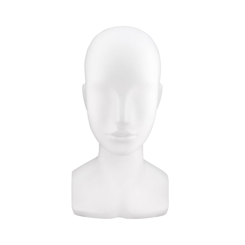 13.5 in H Matte White Male Head Mannequin Bust Form Display Mannequin  MH8-WT