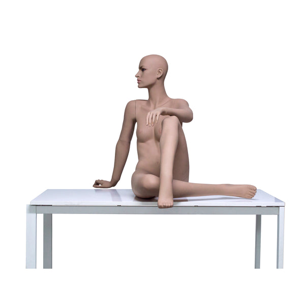 HB8 Full Body Matt Skin Colour Seated Female Mannequin