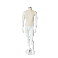 M22 Male White Linen Matt White Fiberglass Headless Mannequin