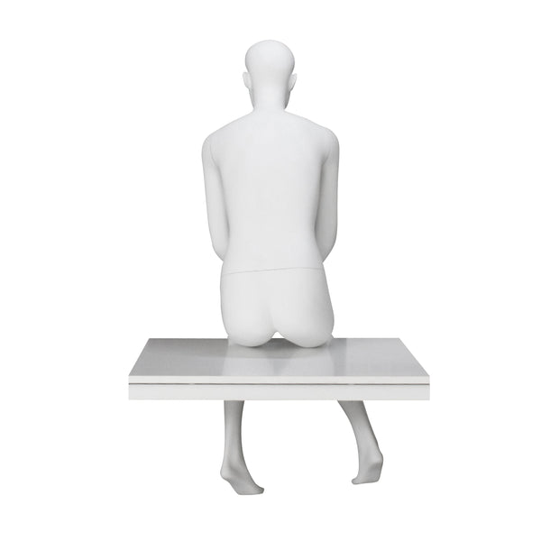 ST-30 Seated Female Matt White Mannequin with Face